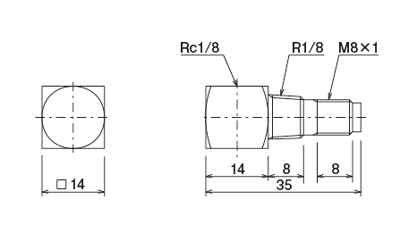 EA4 · EA6 · EAR Type (adapter)
 Dimensional Drawing
