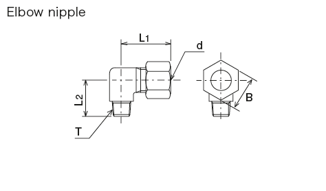 高圧継手（銅管用）
 尺寸图