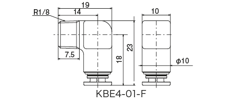 KBC · KBL · OTS · OTE 型（ワンタッチ継手）
 尺寸图