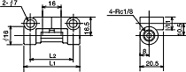 Junctions for Grease PDI Valve Dimensional drawing