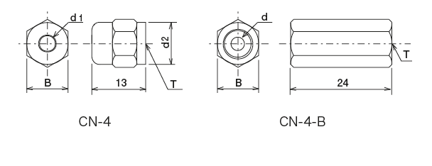 CN · CB · CS · TI type(Compression・Parts）
 Dimensions
