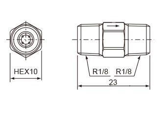 HTU type(Flow unit）

 Dimensional Drawing