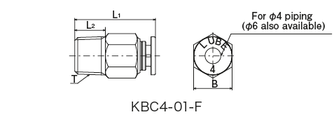 KBC · KBL · OTS · OTE Type (One touch fitting）
 Dimensional Drawing