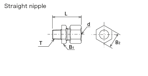 High pressure fitting (for Steel Tube)
 Dimensions