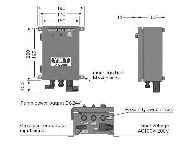 Controller for YMTPump Dimensions