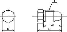 Piping Caps parts　Closure Plug・Blanking Plug　Dimensional drawing